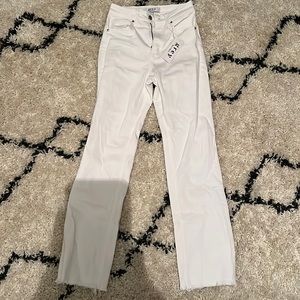Grey bandit white straight jeans